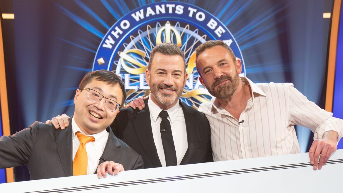 WHO WANTS TO BE A MILLIONAIRE? - “502” (Disney/Eric McCandless) JAMIE DING, JIMMY KIMMEL, BEN AFFLECK