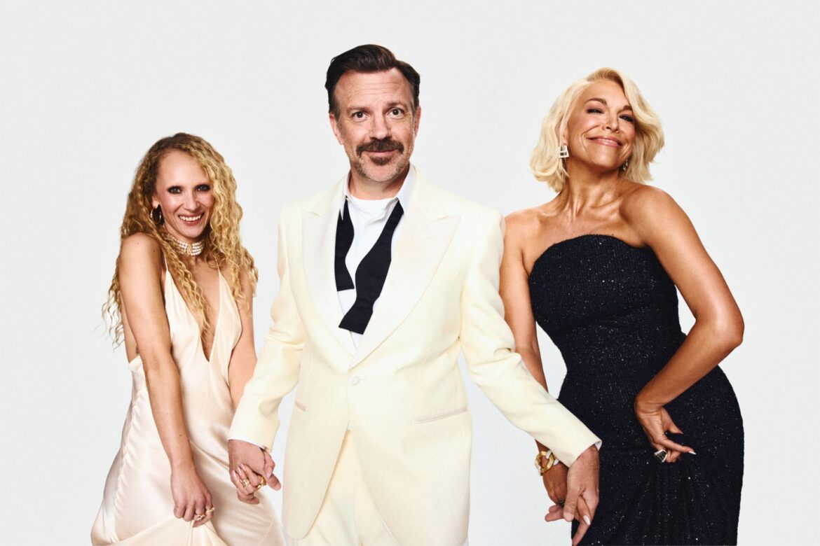 Ted Lasso cast, Juno Temple, Jason Sudeikis and Hannah Waddingham, photographed in New York, July 7th 2026