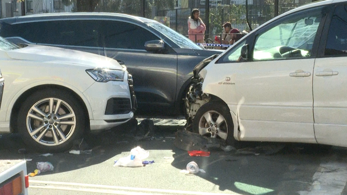Two pedestrians are fighting for their lives after they were struck by a car
