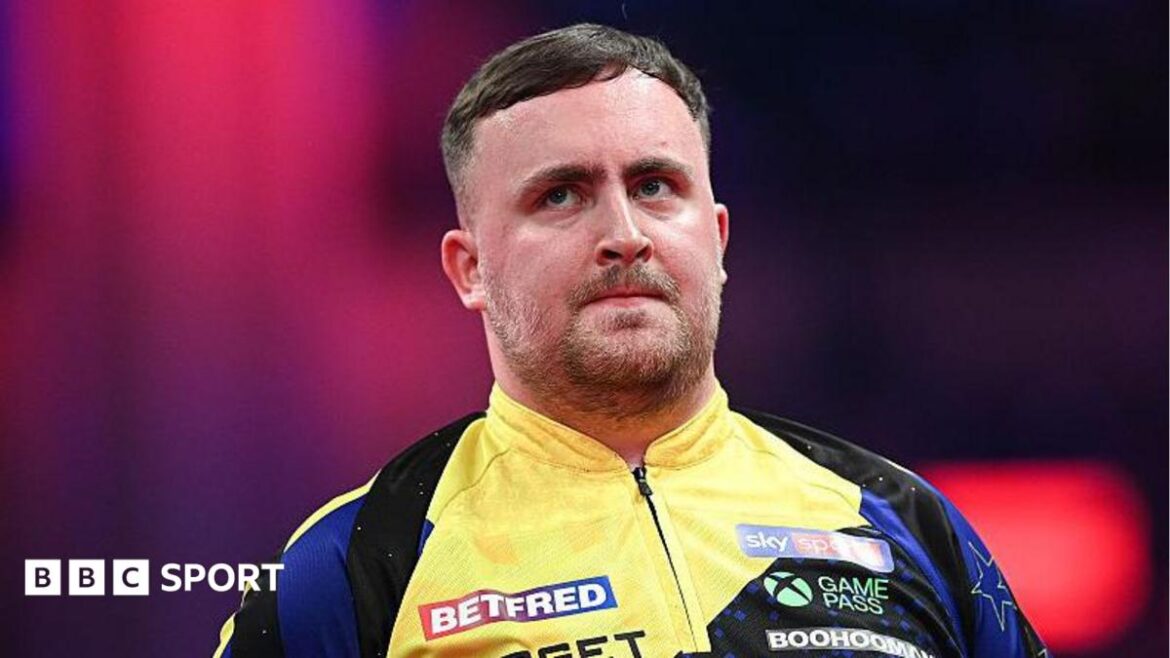 Luke Littler looks on during the World Matchplay