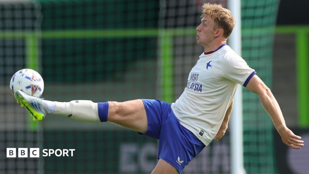 Eli King controls the ball during his return to action for Cardiff City against Forest Green Rovers