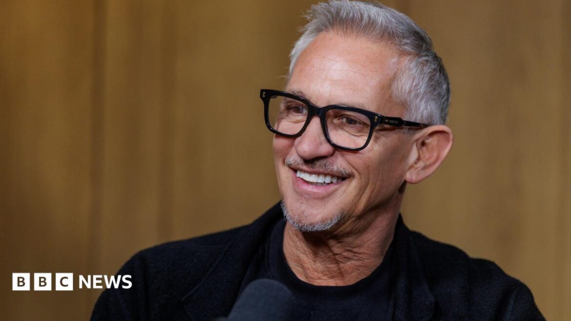 Gary Lineker smiling. He wears a black top