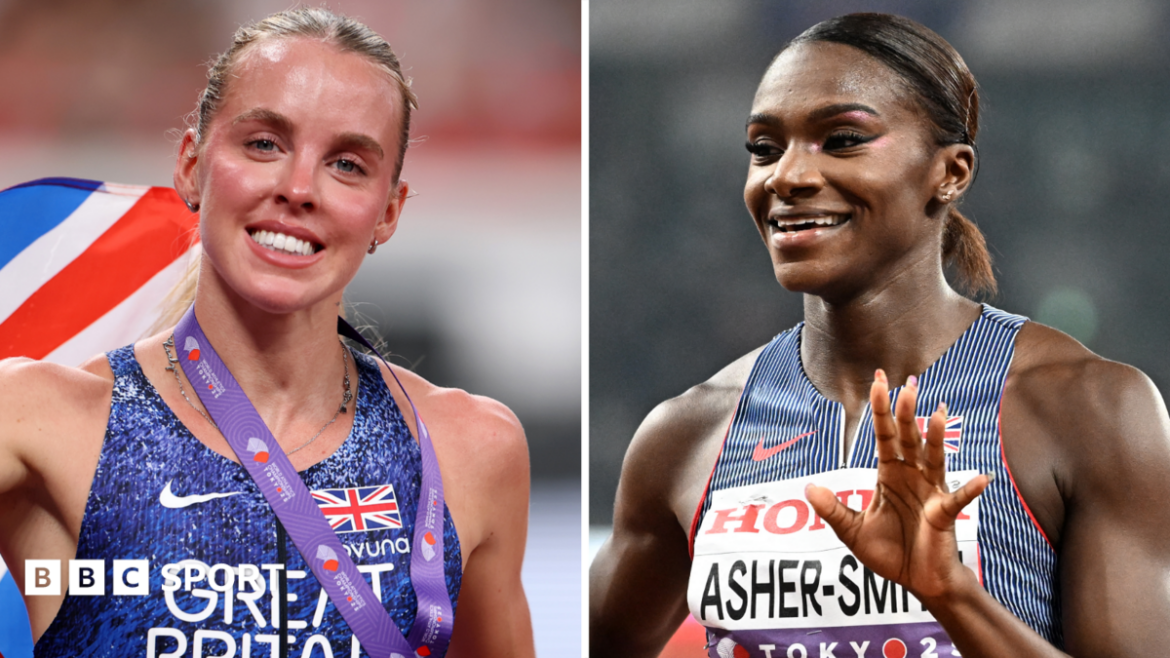 Split image of Great Britain athletes Keely Hodgkinson and Dina Asher-Smith