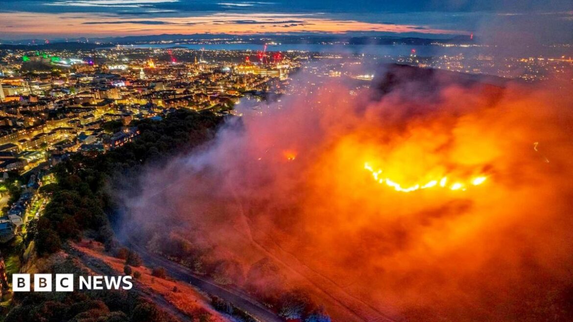 Firefighters Remain at Arthur's Seat After Large Blaze