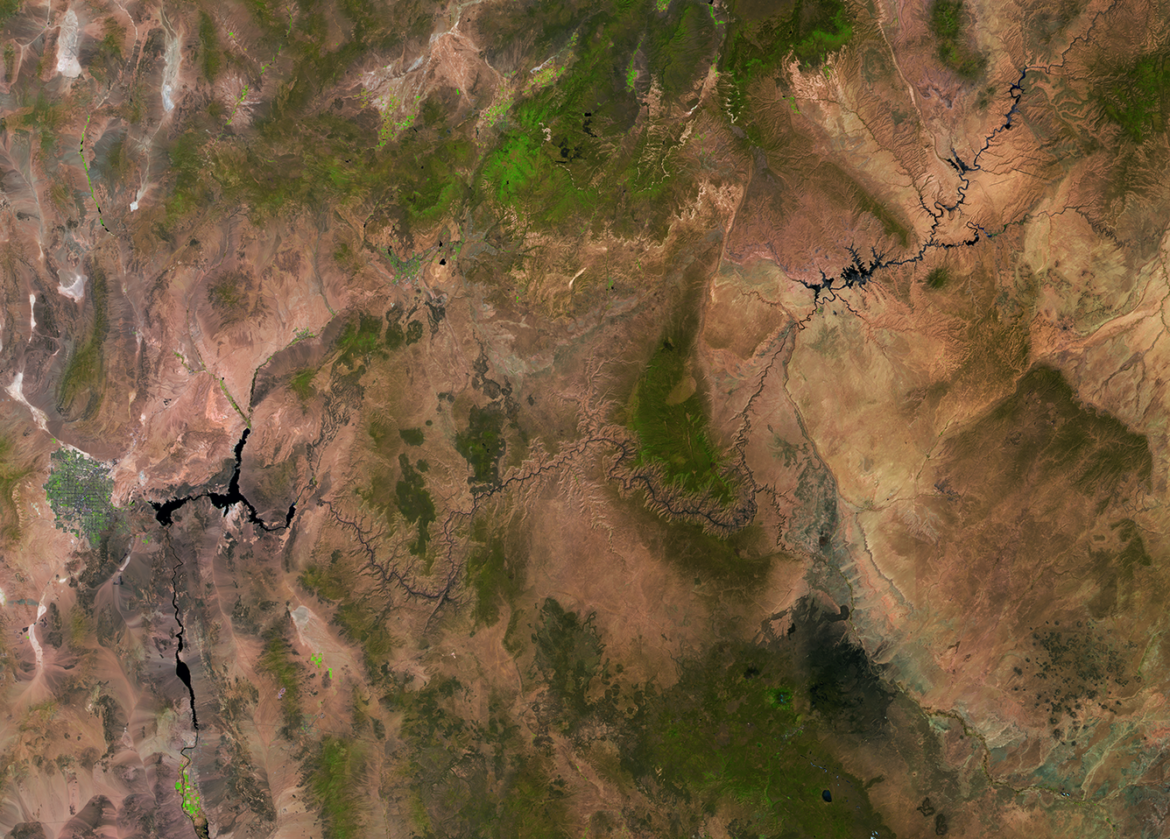 Satellite imagery of Las Vegas /Lake Mead / Grand Canyon area