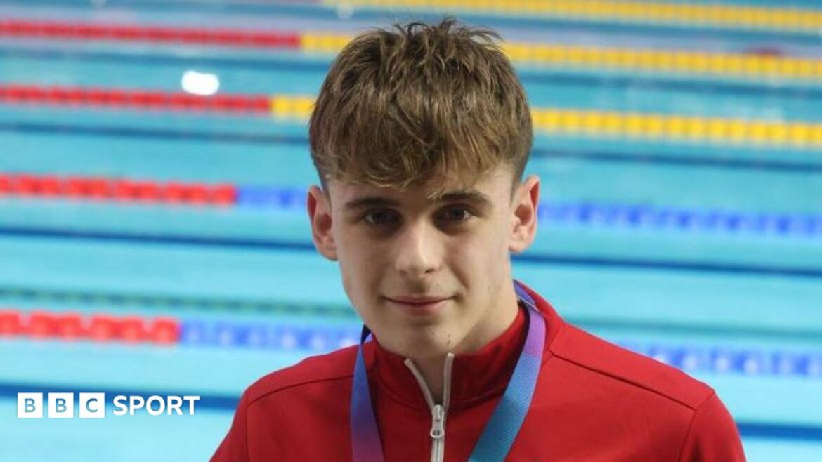 Rhys Darbey pictured ahead of a swim