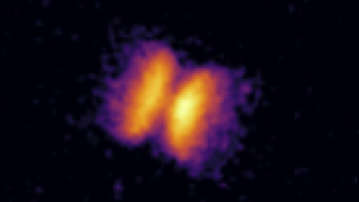 An outflow of matter from the helium nova V445 Puppis