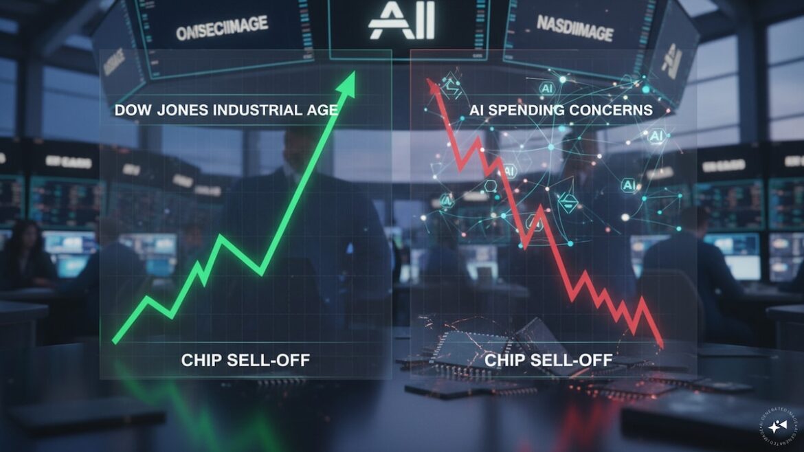 US stock markets today: Dow rises, Nasdaq falls as chip sell-off fuels fresh concerns over AI spending - CNBC TV18