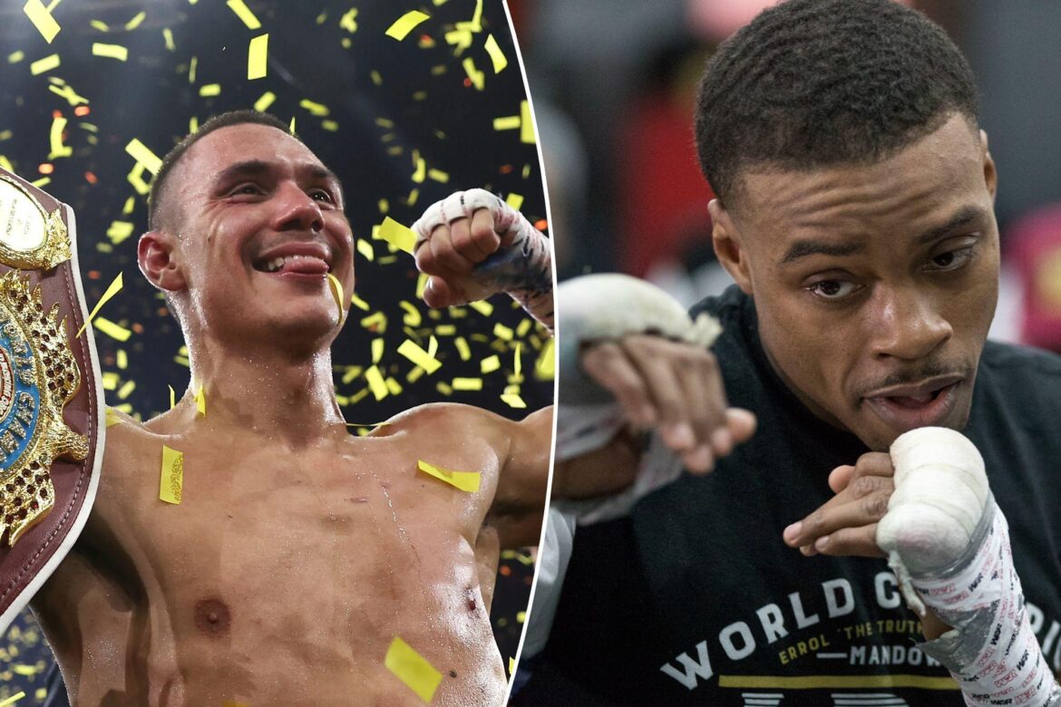 An image collage containing 2 images, Image 1 shows Tim Tszyu celebrates victory in the WBO super-welterweight world title