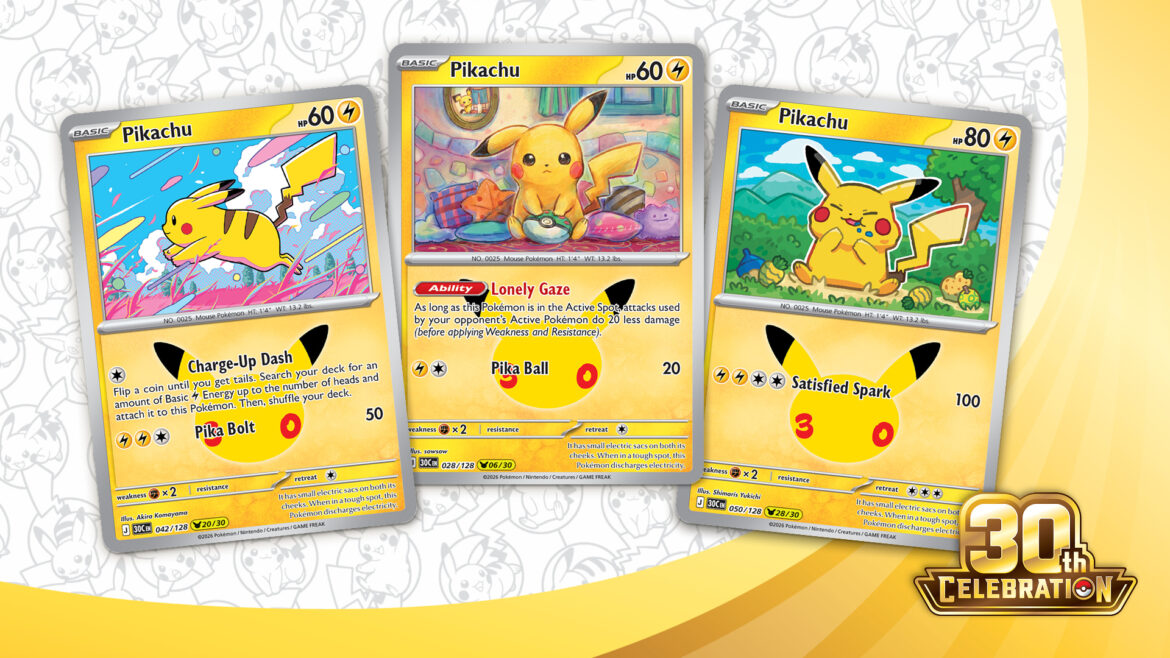 Pokemon TCG 30th Celebration Set Features 30 Pikachu Cards and Global Release