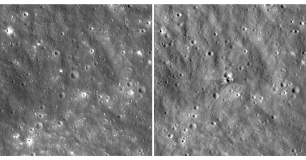NASA Photos Show 60-Foot Lunar Crater Carved by SpaceX Rocket Impact