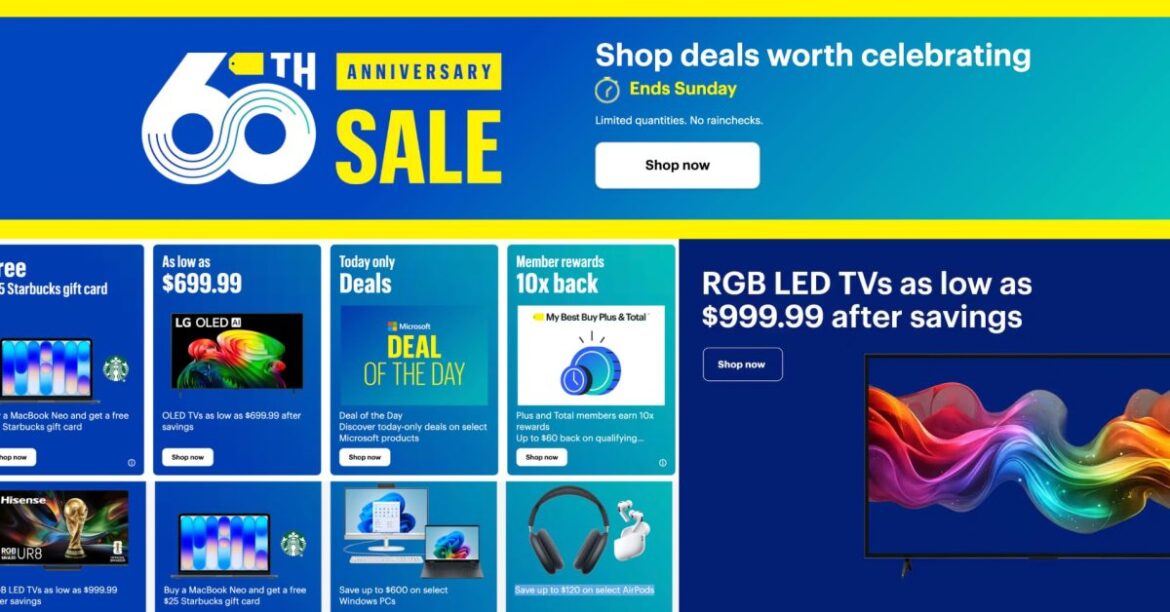 Best Buy 60th Anniversary Sale: Massive Deals on Tech and Gift Cards