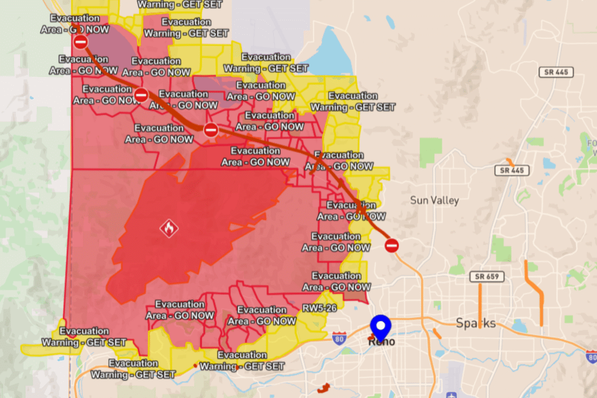 Hawk Fire Evacuation Map as Nevada Declares State of Emergency - Newsweek featured image
