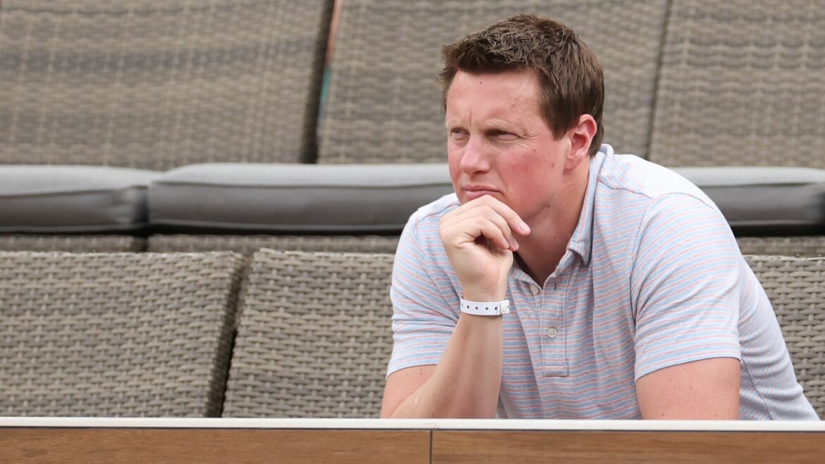 David Ellison looks on during Day 10 of the BNP Paribas Open at Indian Wells Tennis Garden on March 13, 2026 in Indian