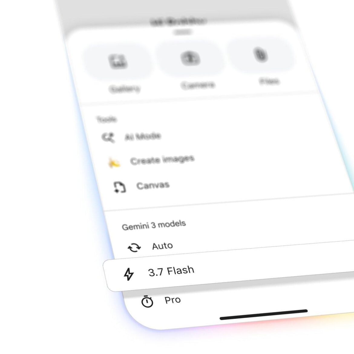 A promotional image for Gemini 3.7 Flash in Google Search’s AI Mode
