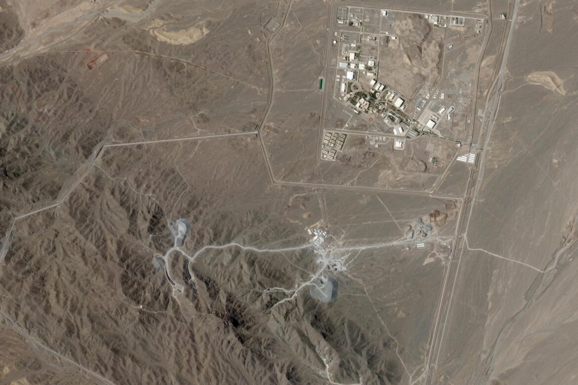 Iran's Natanz nuclear enrichment facility and the under-construction at Pickaxe Mountain