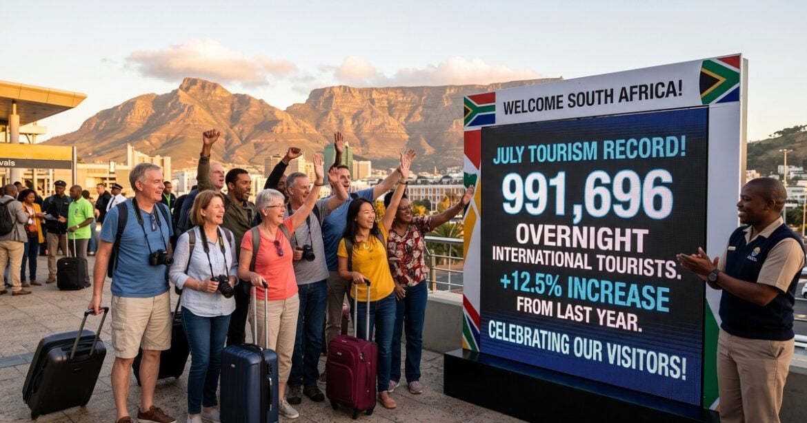 South Africa welcomed 991,696 overnight international tourists in July, an increase of 12.5% from a year earlier.[Gemini