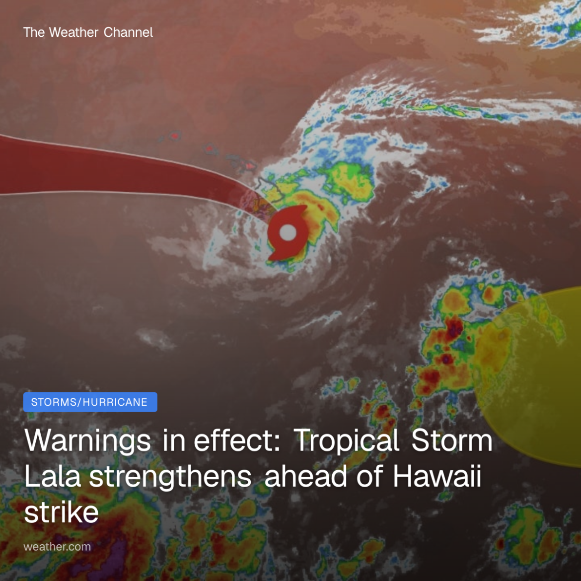 Warnings in effect: Tropical Storm Lala strengthens ahead of Hawaii strike