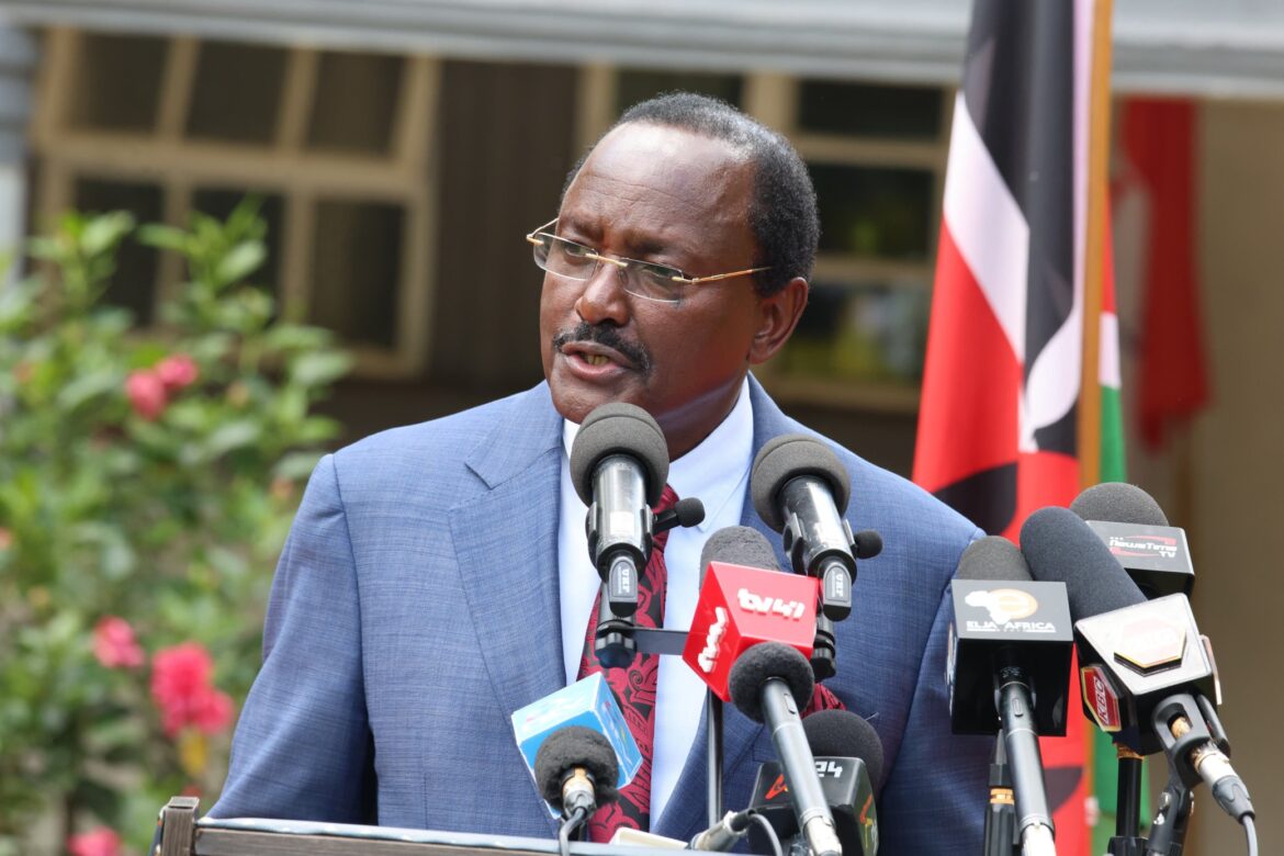 Wiper leader Kalonzo Musyoka speaking during a past event at the SKM Command Centre in Nairobi. (X/Kalonzo Musyoka)