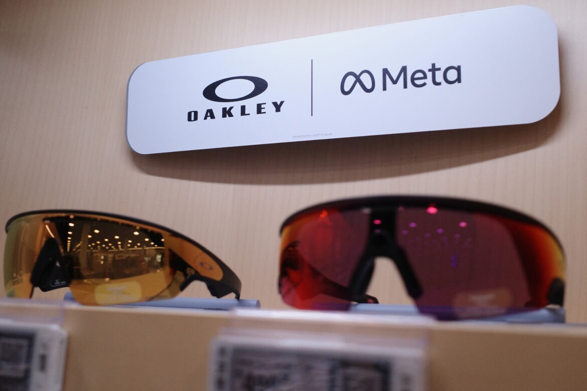 Meta's Oakley glasses display electronic store August