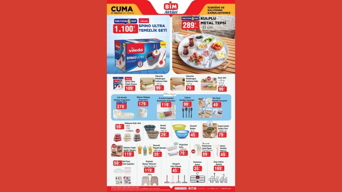 BİM August 21 Catalog Features Vileda Spino Ultra and Storage Items