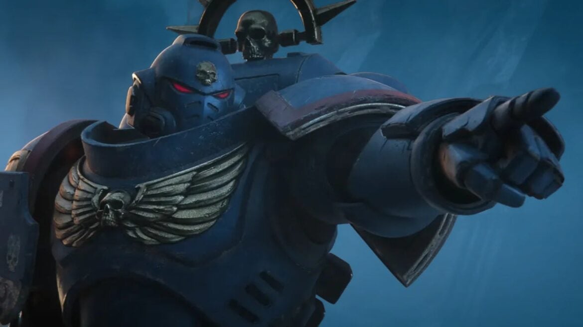 An ultramarine points a finger, threateningly