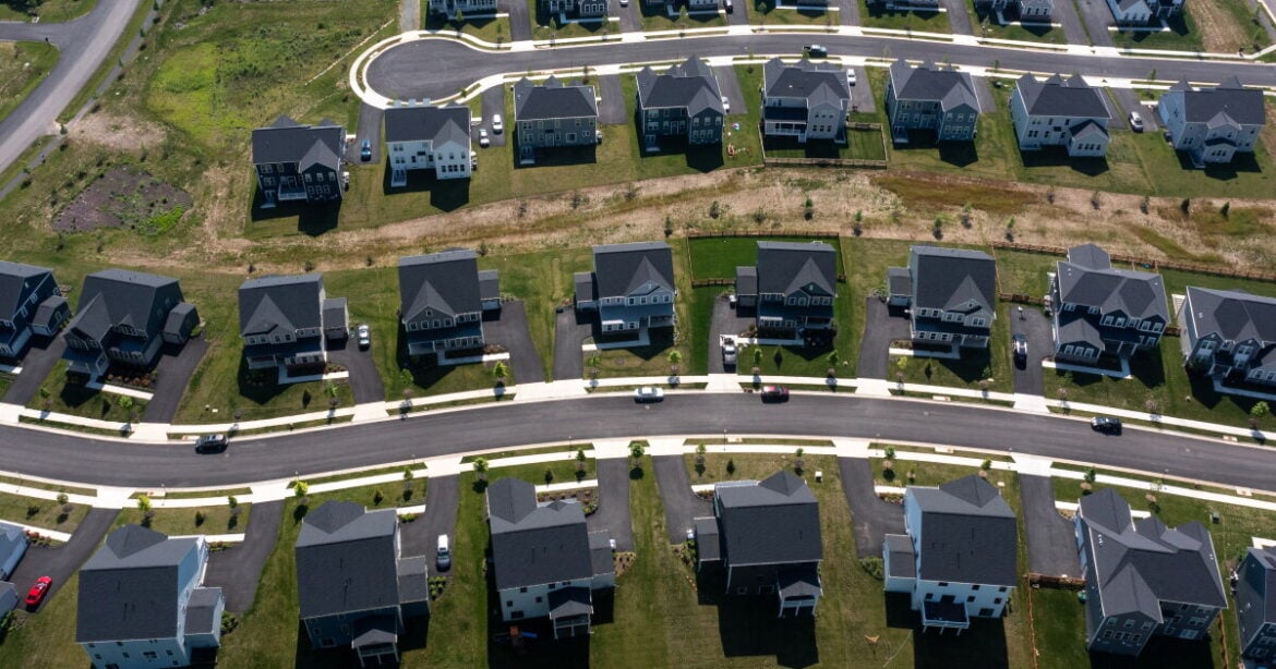 A neighborhood of homes in Aldie, Virginia