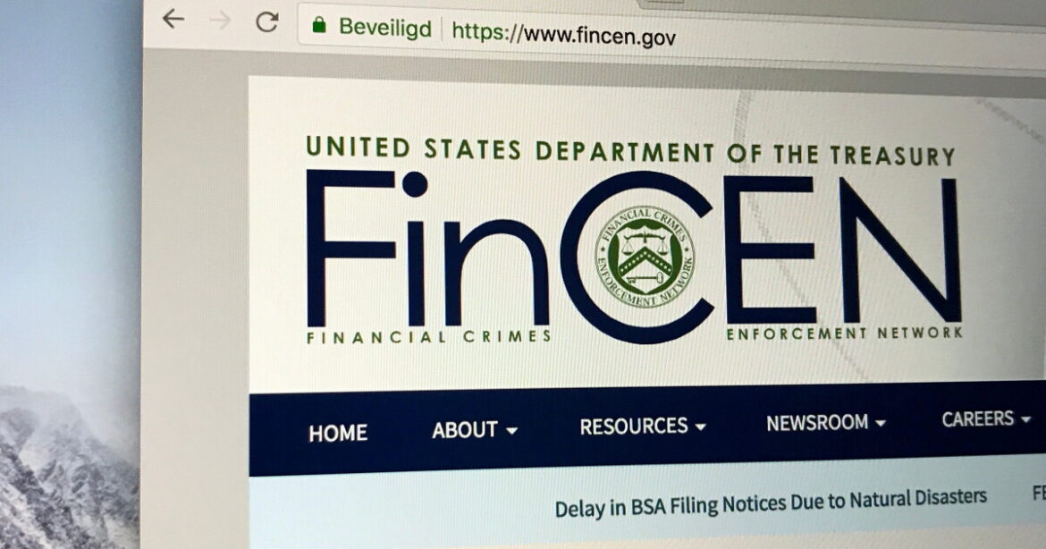 FinCEN homepage screen