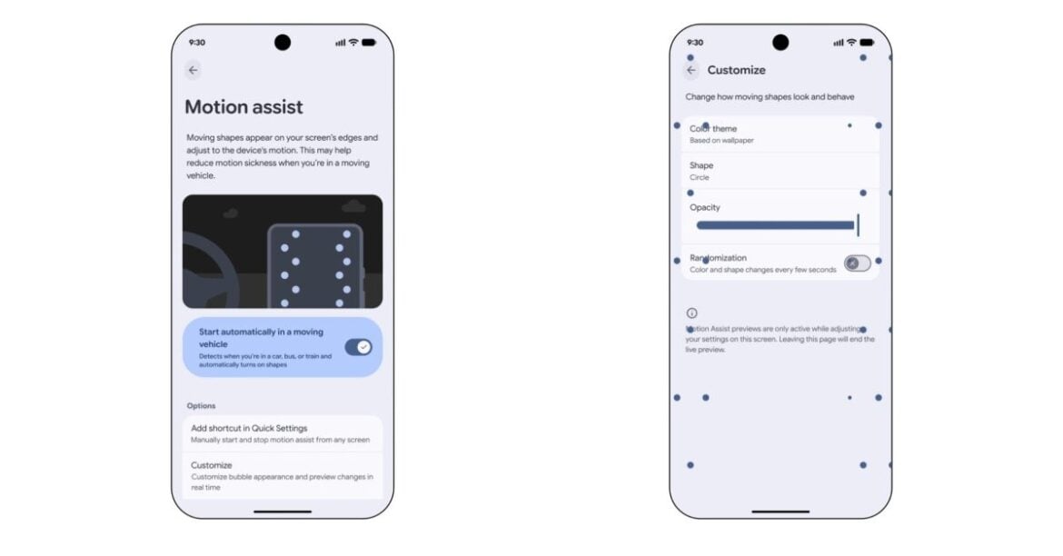 Android 17 Motion Assist Rollout Adds Motion Sickness Relief Feature