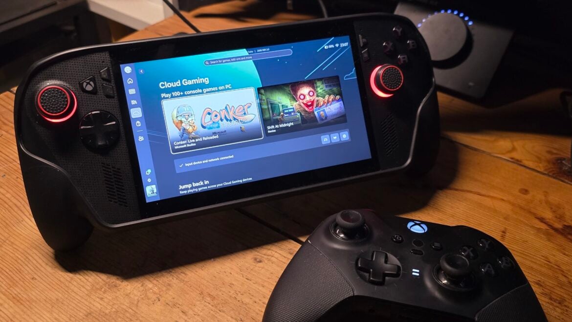 Xbox Cloud Gaming on an Xbox Ally X handheld