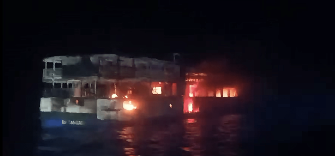 MV June Aster Fire Off Palawan Leaves 5 Dead and 86 Missing
