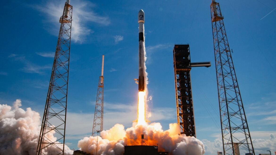 A SpaceX Falcon 9 rocket launches three O3b mPOWER satellites for the telecom company SES from Florida on Sept. 13, 2026