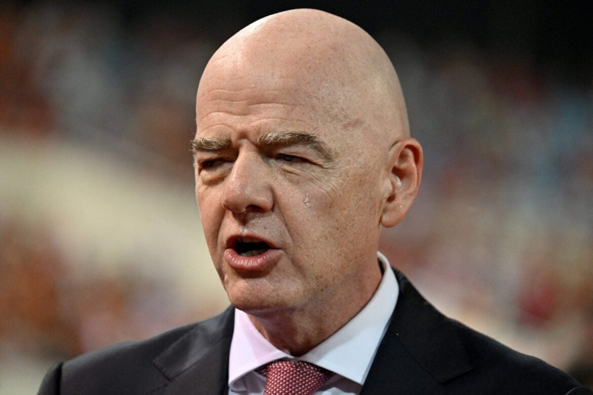 FIFA President Gianni Infantino reacts during the award ceremony at the end of the ASEAN Championship Cup 2026 final