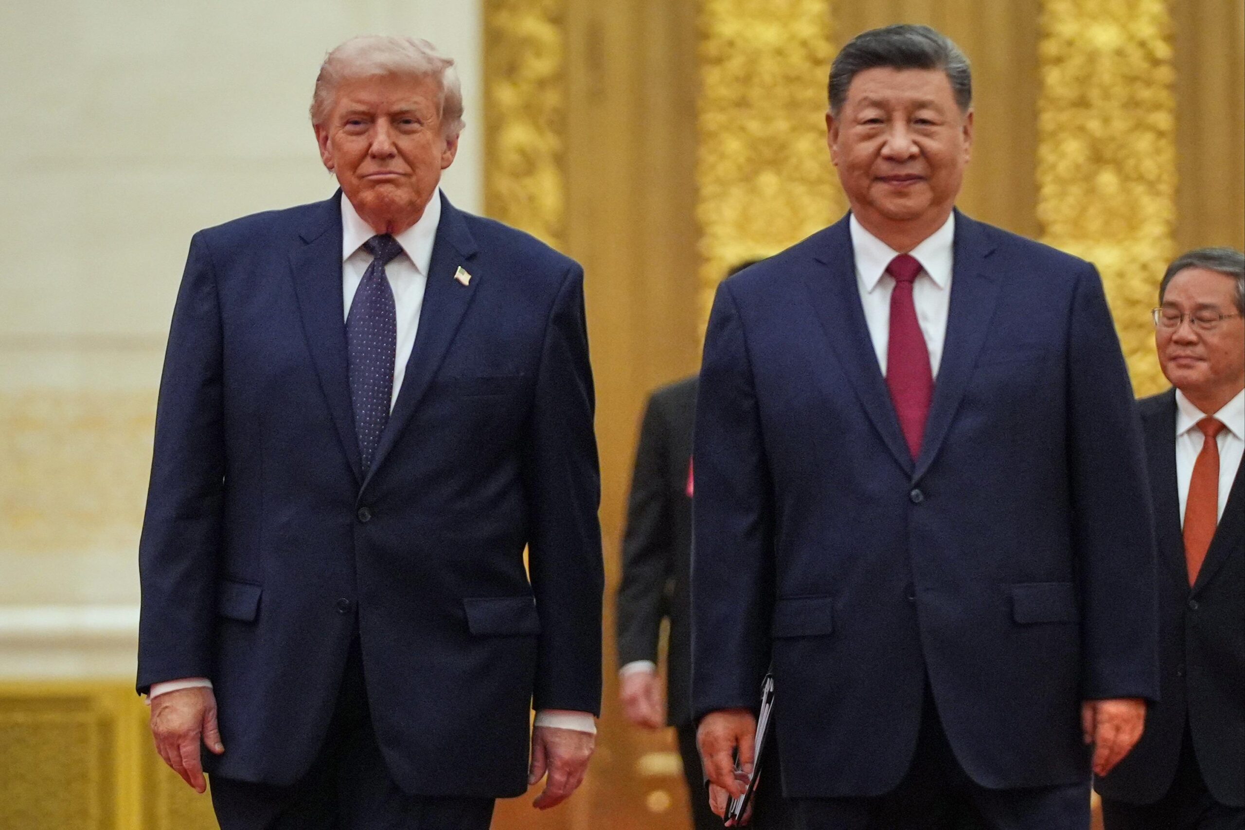 President Donald Trump and Chinese President Xi Jinping arriving at a state dinner