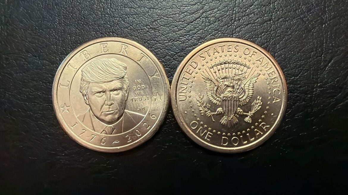 U.S. Mint Sells $1 Gold-Colored Trump Coins Marking 250th Anniversary of Declaration Signing