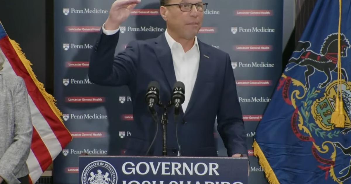 Pennsylvania Gov. Josh Shapiro (D) discusses "measles-associated" deaths at a press conference. | Governor Shapiro/YouTube