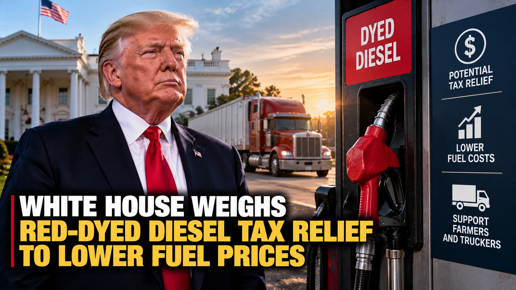 White House Considers Red-Dyed Diesel Tax Relief to Lower Fuel Prices