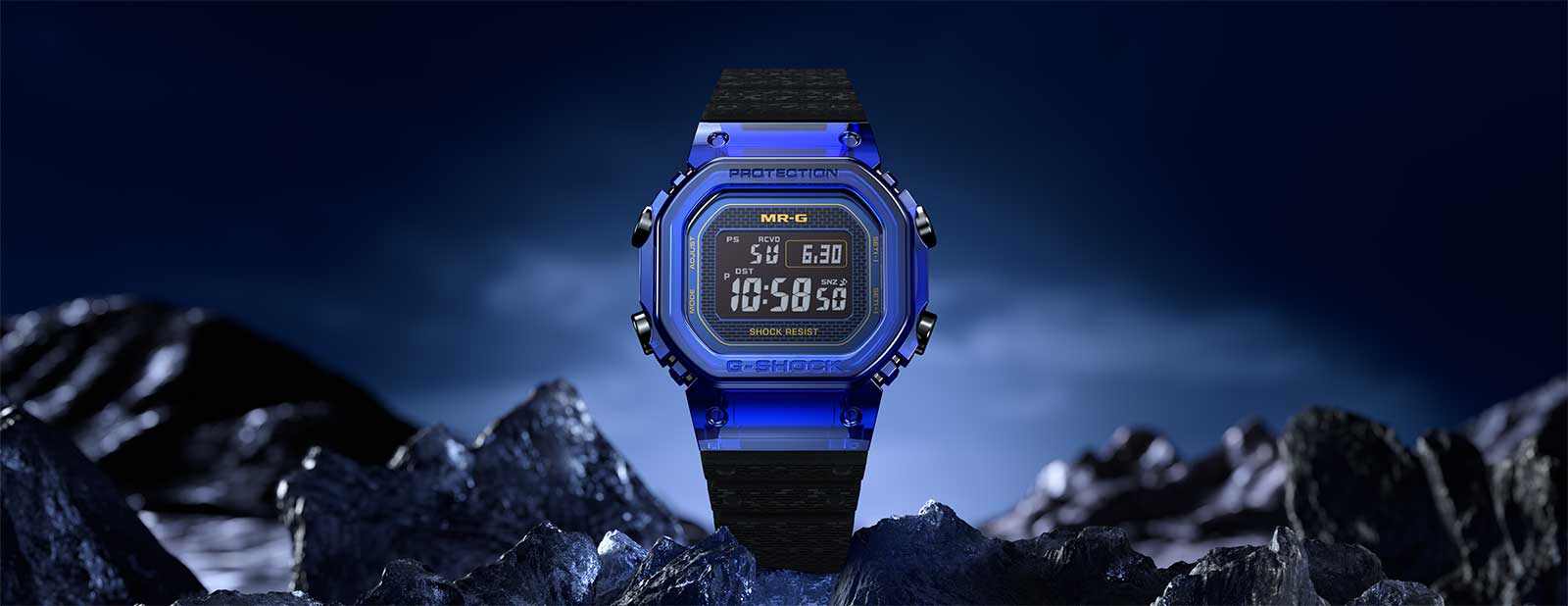 Casio Unveils MRG-D5000 Blue Rose Project With Blue Sapphire Crystal