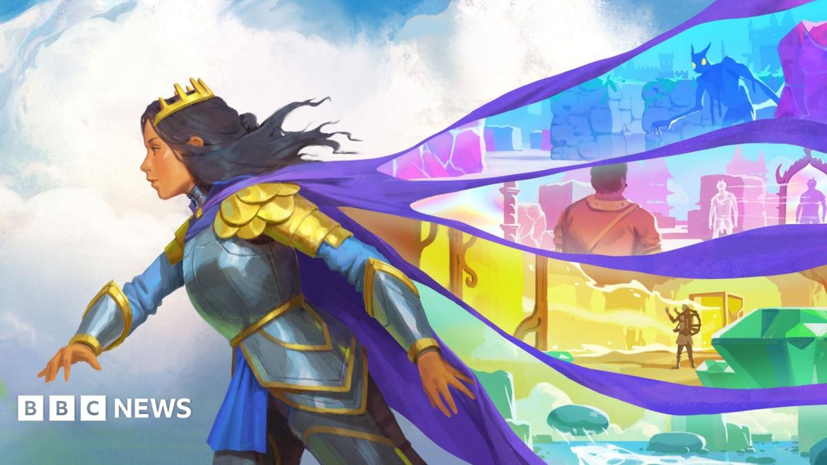 The keyart from Order of the Sinking Star, showing a woman with dark hair standing and looking to the left, wearing a yellow