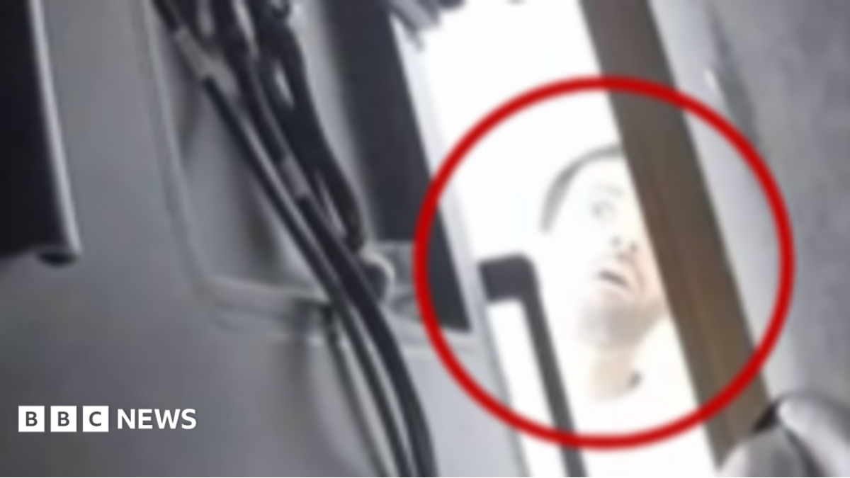 The suspect seen allegedly checking on the secret recorder