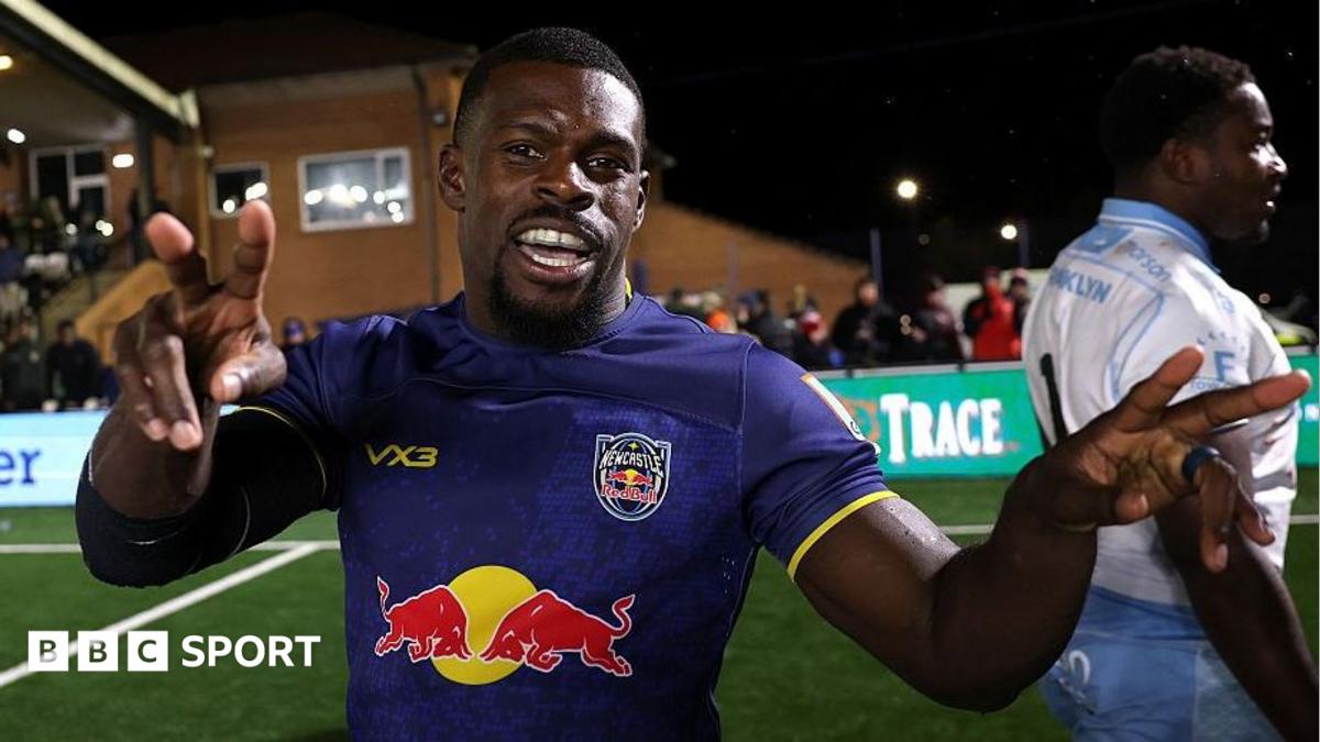 Christian Wade celebrates equalling Chris Ashton's Prem Rugby try-scoring record in Newcastle's win over Sale