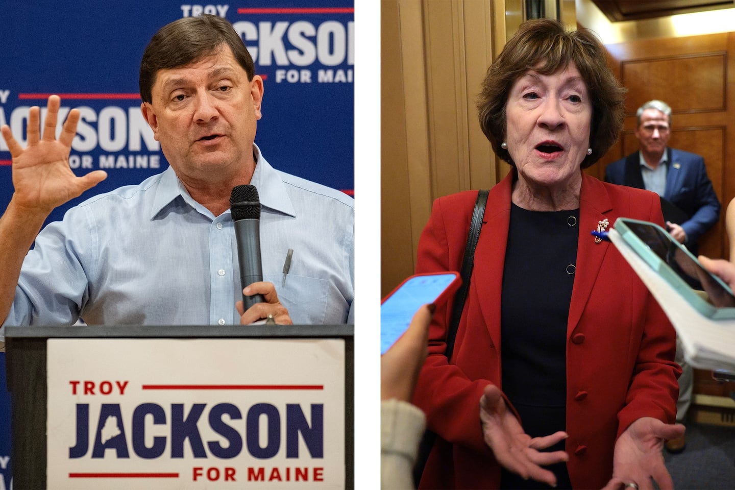 Republican Sen. Susan Collins accused by Troy Jackson of enabling Trump's policies during Maine Senate debate