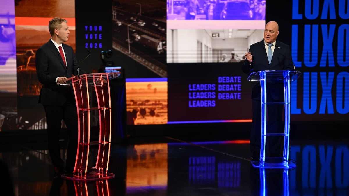 Chris Hipkins and Christopher Luxon were back for a rematch. Photo / Harley Peters