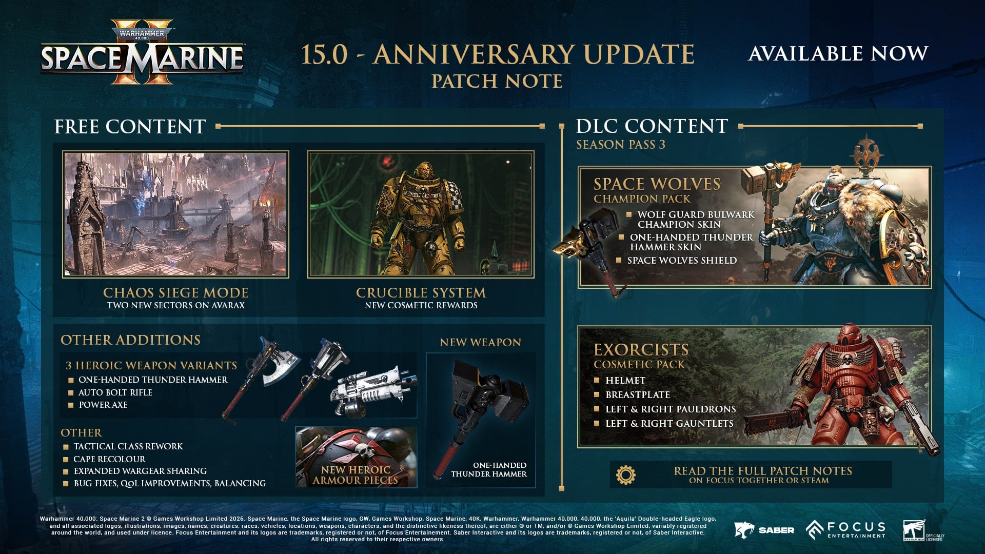 Space Marine 2 Launches Anniversary Update II With Chaos Siege Mode