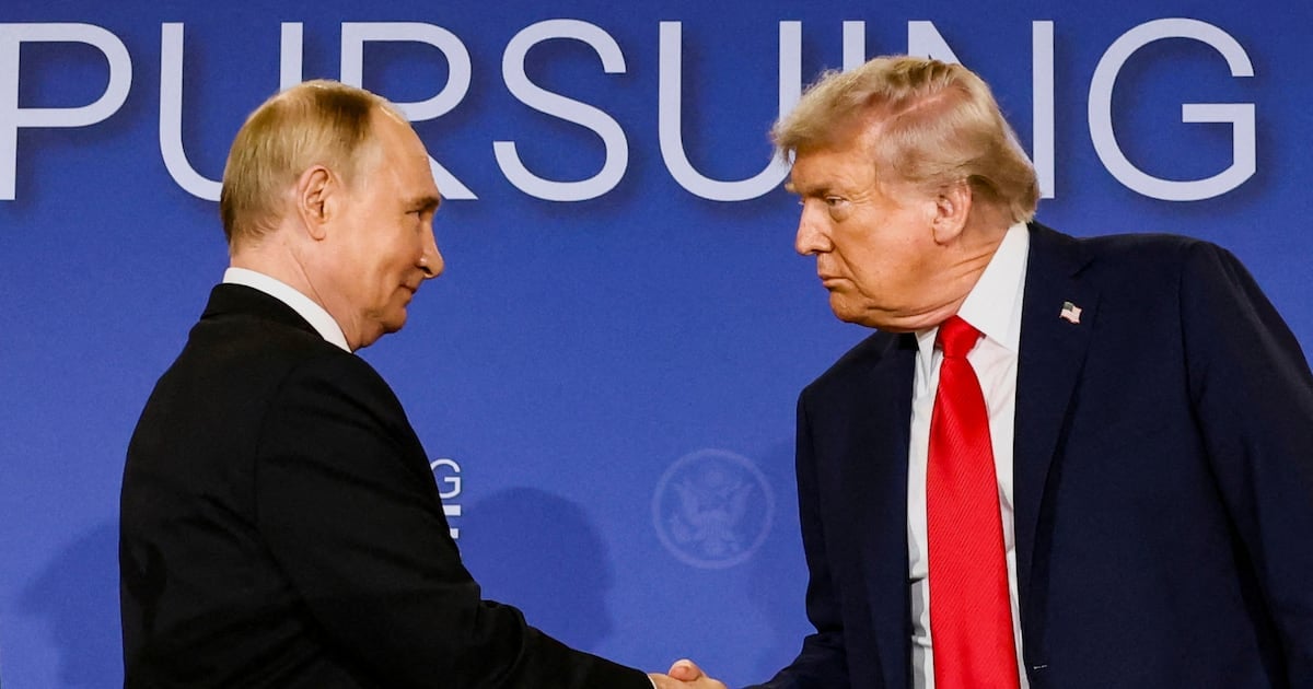 US President Donald Trump and Russian President Vladimir Putin in Anchorage, Alaska, in August 2025. Reuters