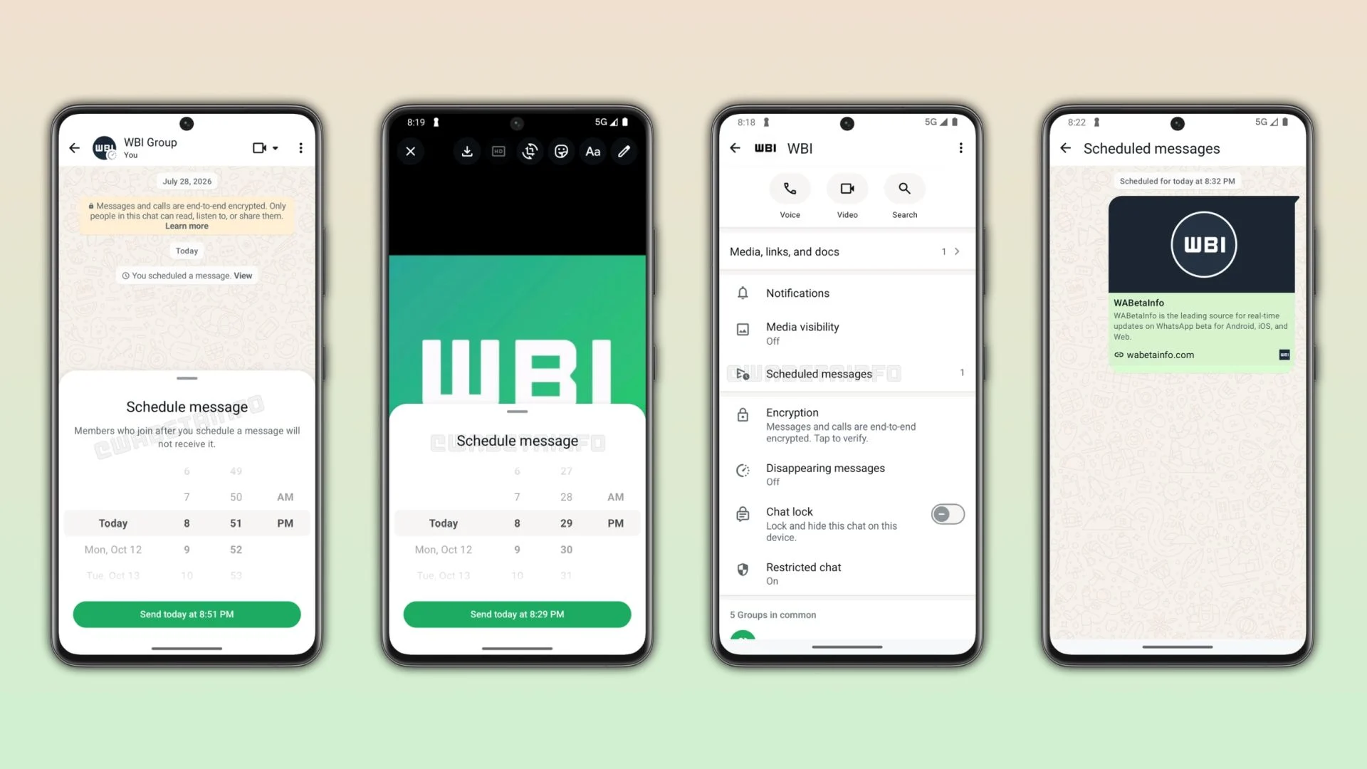 WhatsApp beta Android schedule messages