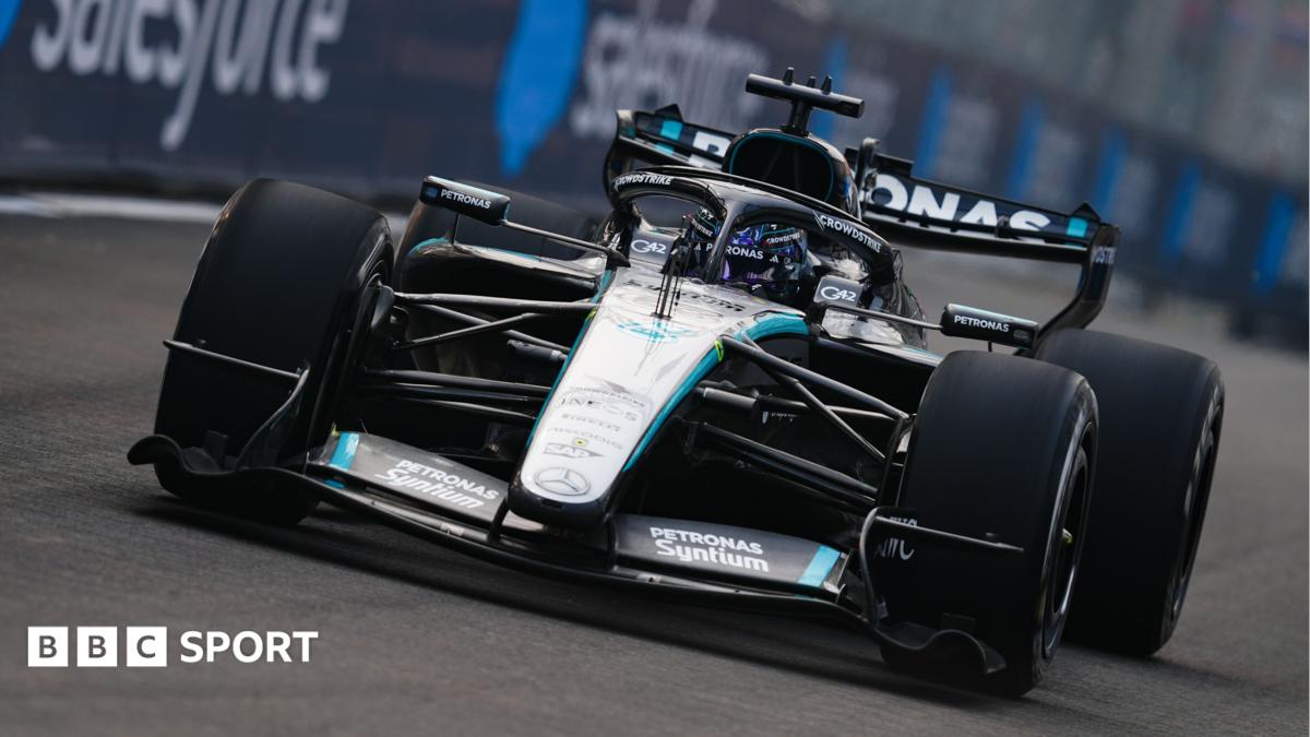 Mercedes' George Russell during Singapore Grand Prix practice