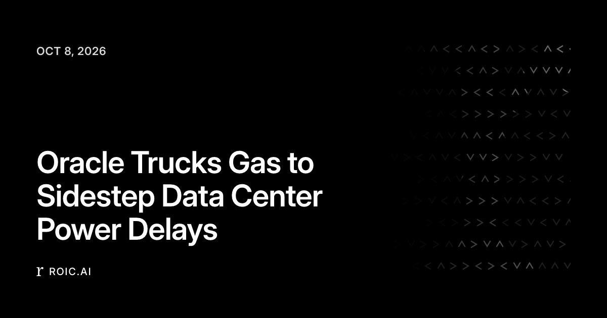 Oracle Trucks Natural Gas to Data Centers to Avoid Power Bottlenecks