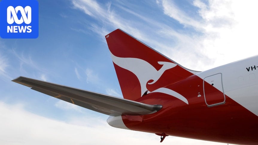 the tail of a Qantas Boeing 767