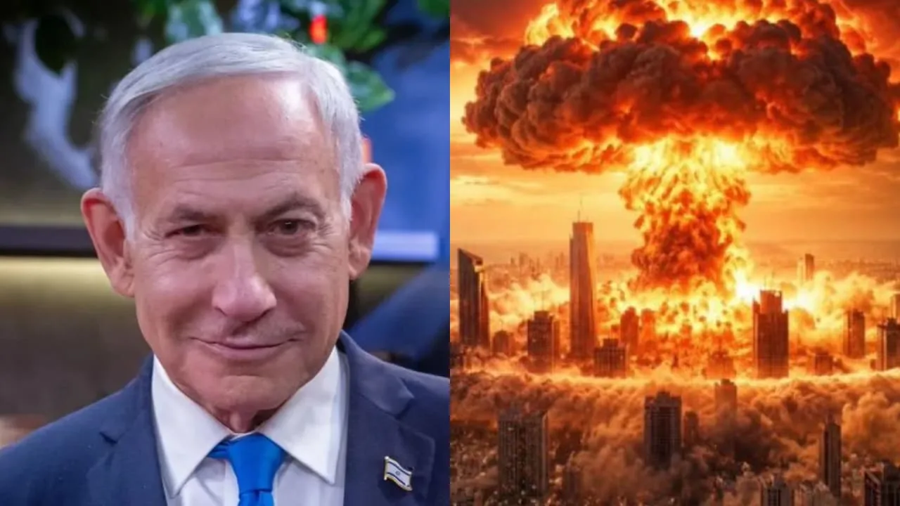 Netanyahu Shares AI Nuclear Blast Image of Tel Aviv Before Vote